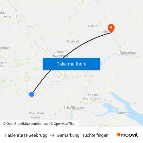 Faulenfürst-Seebrugg to Gemarkung Truchtelfingen map