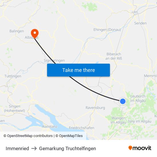 Immenried to Gemarkung Truchtelfingen map