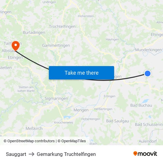 Sauggart to Gemarkung Truchtelfingen map
