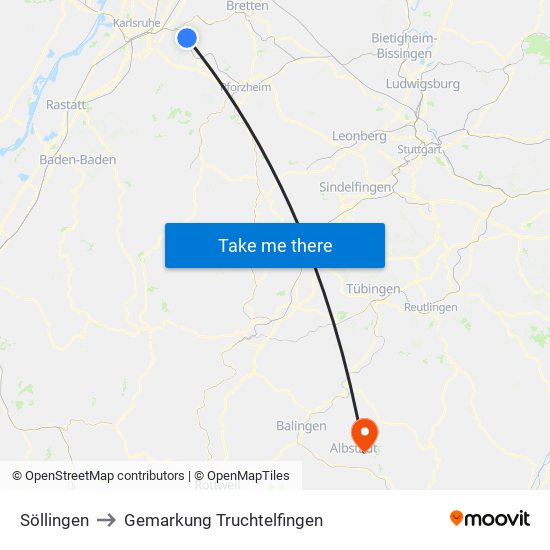 Söllingen to Gemarkung Truchtelfingen map