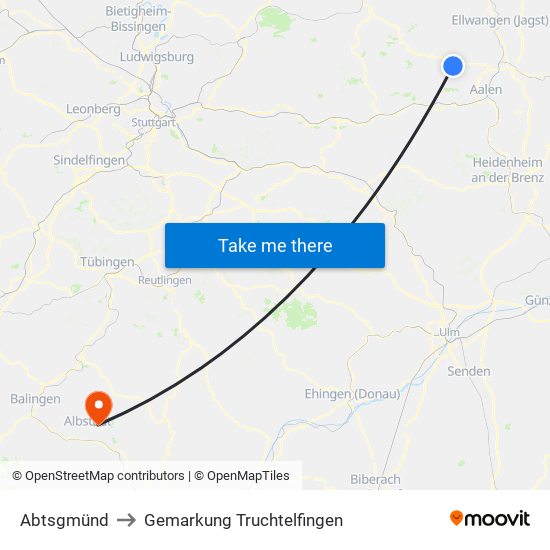 Abtsgmünd to Gemarkung Truchtelfingen map