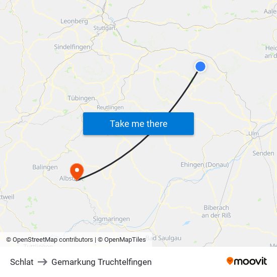 Schlat to Gemarkung Truchtelfingen map
