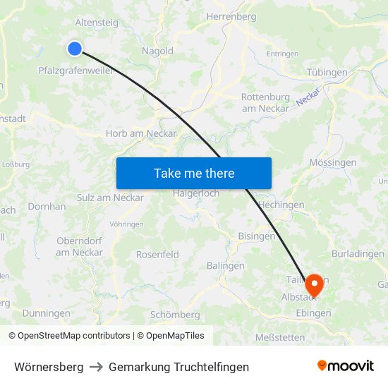 Wörnersberg to Gemarkung Truchtelfingen map