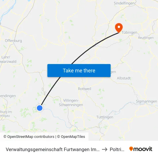 Verwaltungsgemeinschaft Furtwangen Im Schwarzwald to Poltringen map