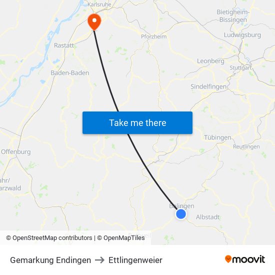 Gemarkung Endingen to Ettlingenweier map
