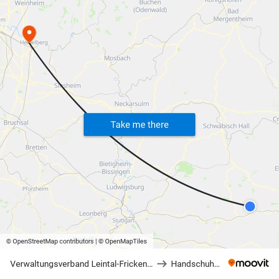 Verwaltungsverband Leintal-Frickenhofer Höhe to Handschuhsheim map