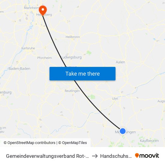 Gemeindeverwaltungsverband Rot-Tannheim to Handschuhsheim map