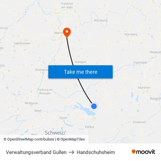 Verwaltungsverband Gullen to Handschuhsheim map