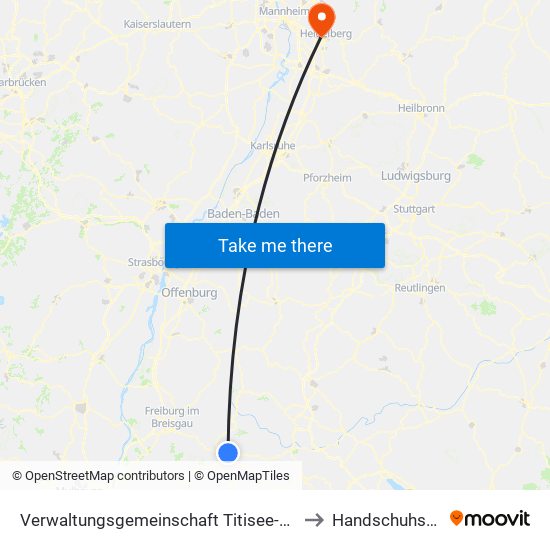 Verwaltungsgemeinschaft Titisee-Neustadt to Handschuhsheim map