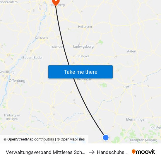 Verwaltungsverband Mittleres Schussental to Handschuhsheim map