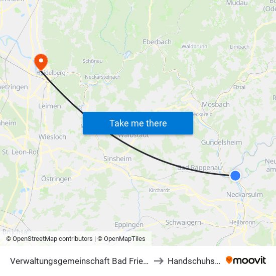 Verwaltungsgemeinschaft Bad Friedrichshall to Handschuhsheim map