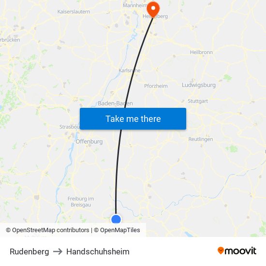 Rudenberg to Handschuhsheim map