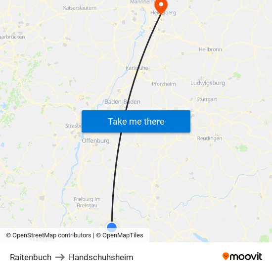 Raitenbuch to Handschuhsheim map