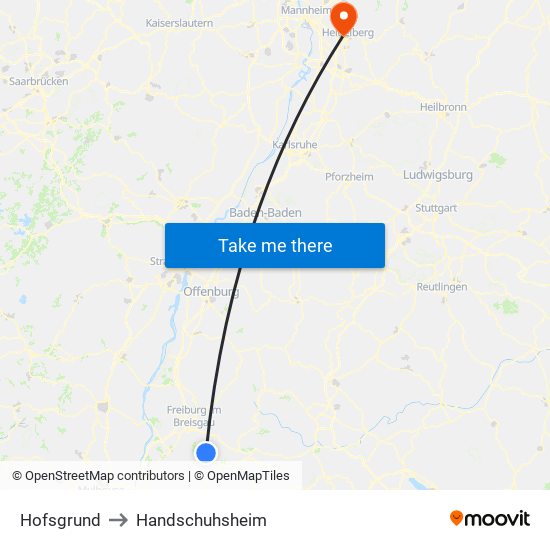 Hofsgrund to Handschuhsheim map