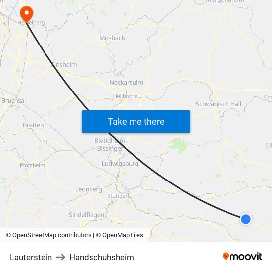 Lauterstein to Handschuhsheim map