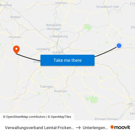 Verwaltungsverband Leintal-Frickenhofer Höhe to Unterlengenhardt map