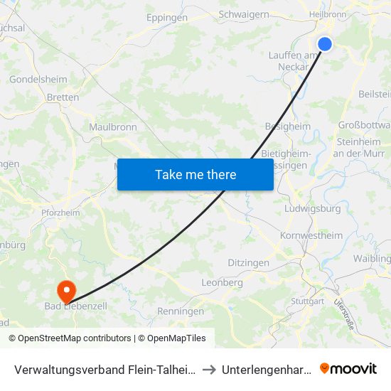 Verwaltungsverband Flein-Talheim to Unterlengenhardt map