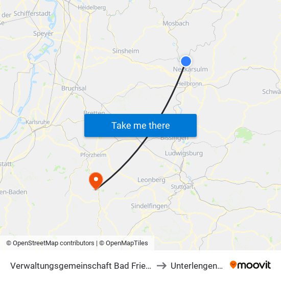 Verwaltungsgemeinschaft Bad Friedrichshall to Unterlengenhardt map