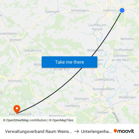 Verwaltungsverband Raum Weinsberg to Unterlengenhardt map