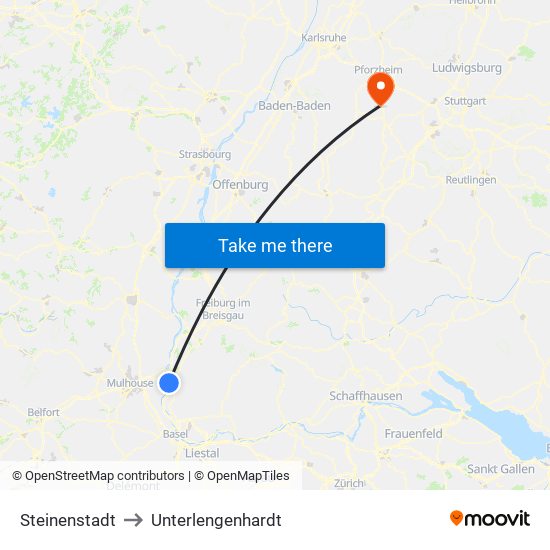 Steinenstadt to Unterlengenhardt map