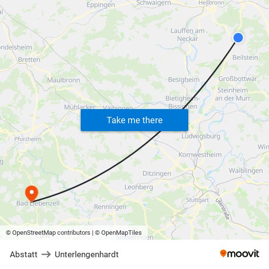 Abstatt to Unterlengenhardt map
