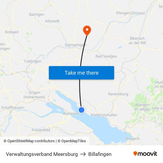 Verwaltungsverband Meersburg to Billafingen map