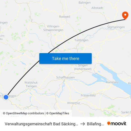 Verwaltungsgemeinschaft Bad Säckingen to Billafingen map