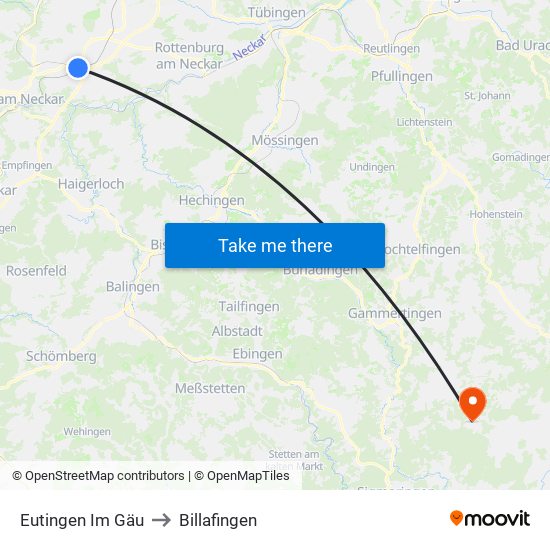 Eutingen Im Gäu to Billafingen map