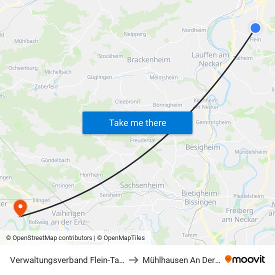 Verwaltungsverband Flein-Talheim to Mühlhausen An Der Enz map