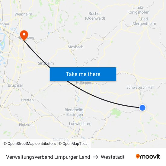 Verwaltungsverband Limpurger Land to Weststadt map