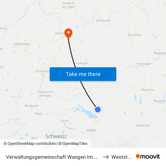 Verwaltungsgemeinschaft Wangen Im Allgäu to Weststadt map