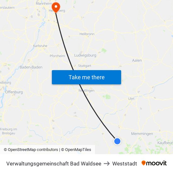 Verwaltungsgemeinschaft Bad Waldsee to Weststadt map