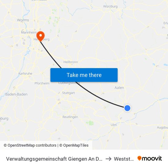 Verwaltungsgemeinschaft Giengen An Der Brenz to Weststadt map