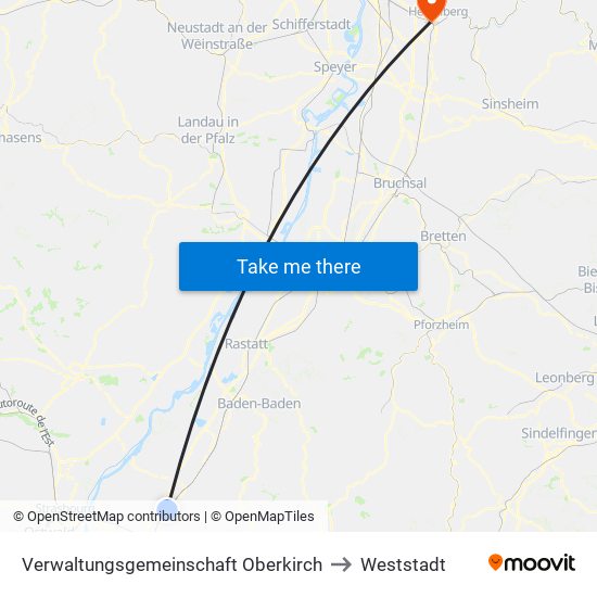 Verwaltungsgemeinschaft Oberkirch to Weststadt map