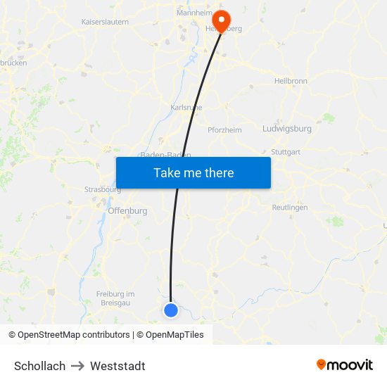 Schollach to Weststadt map