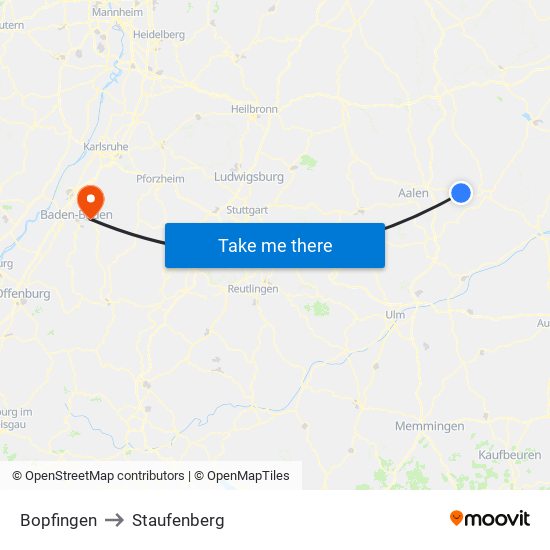 Bopfingen to Staufenberg map