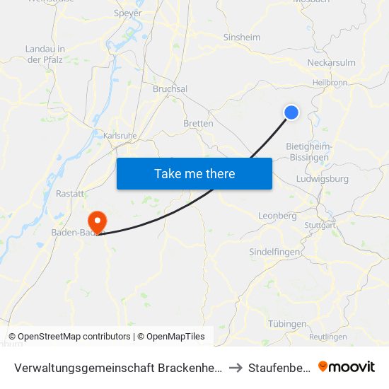 Verwaltungsgemeinschaft Brackenheim to Staufenberg map