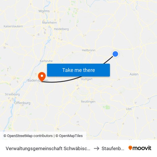 Verwaltungsgemeinschaft Schwäbisch Hall to Staufenberg map