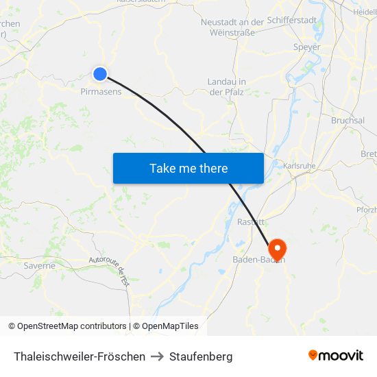 Thaleischweiler-Fröschen to Staufenberg map