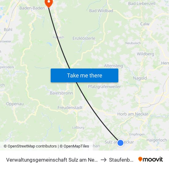 Verwaltungsgemeinschaft Sulz am Neckar to Staufenberg map