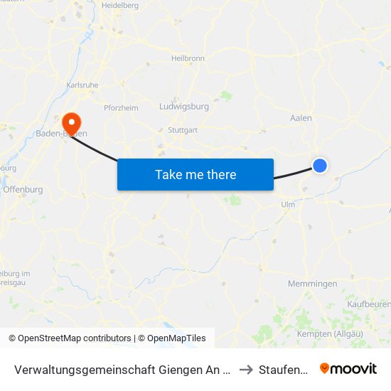 Verwaltungsgemeinschaft Giengen An Der Brenz to Staufenberg map
