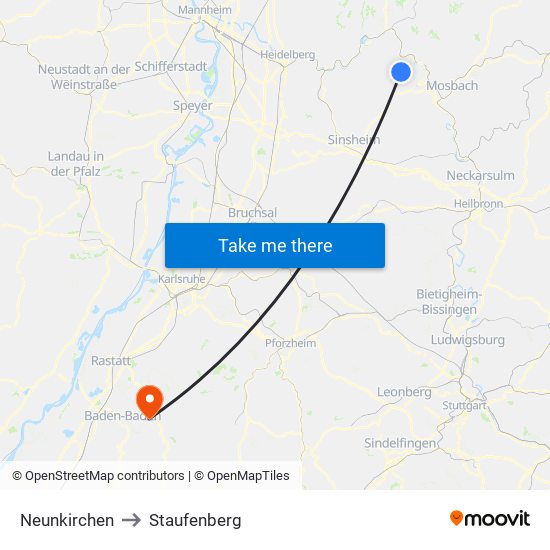 Neunkirchen to Staufenberg map