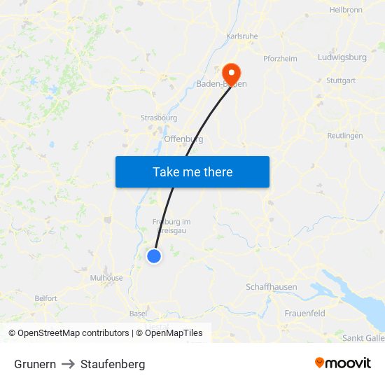 Grunern to Staufenberg map