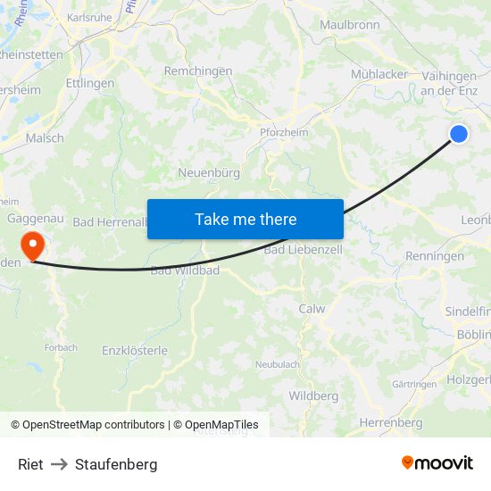 Riet to Staufenberg map
