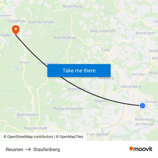 Reusten to Staufenberg map