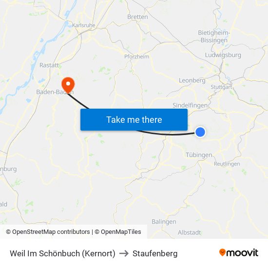 Weil Im Schönbuch (Kernort) to Staufenberg map