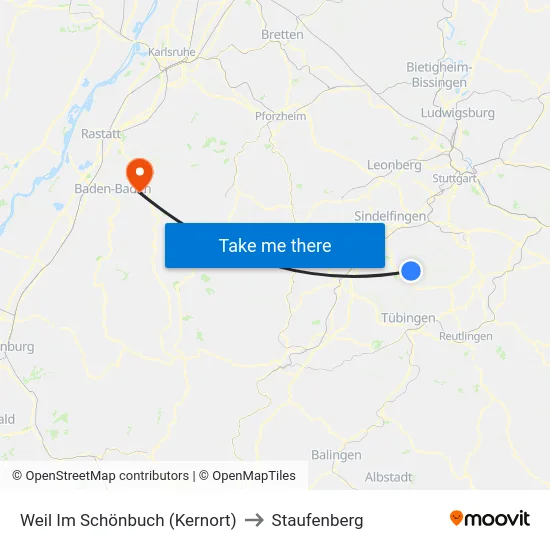 Weil Im Schönbuch (Kernort) to Staufenberg map