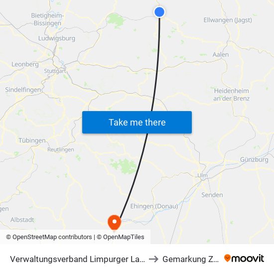 Verwaltungsverband Limpurger Land to Gemarkung Zell map