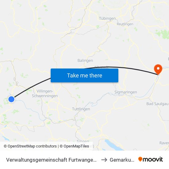 Verwaltungsgemeinschaft Furtwangen Im Schwarzwald to Gemarkung Zell map