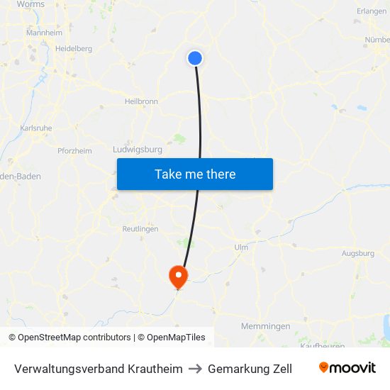 Verwaltungsverband Krautheim to Gemarkung Zell map